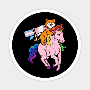 Transgender Flag Cat Unicorn Trans Pride  Lgbt Magnet